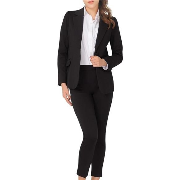 New Marycrafts Women's Business Blazer Black Pant‎ Suit Set for Work - Picture 4 of 7